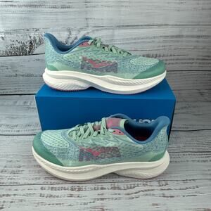 Hoka Mach 6 Youth Sz 7 MD (Womens 8.5) Running Shoes Jadeite / Alpine Blue